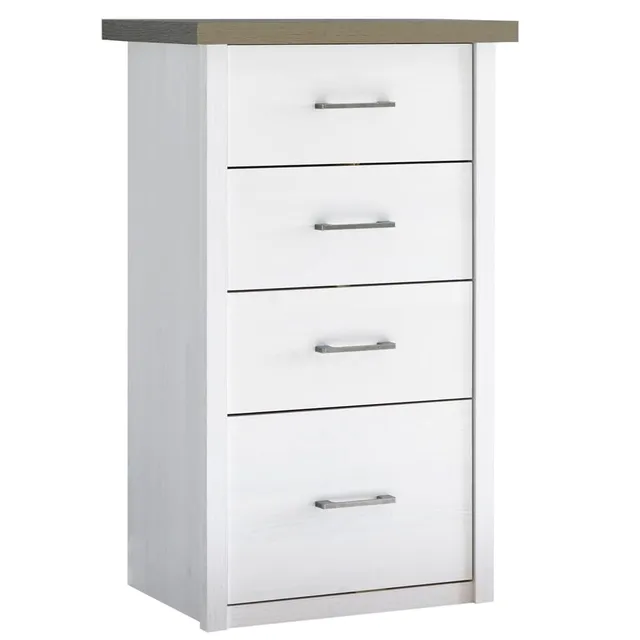 lomadox-lund-78-kommode-pinie-wei-4-schubladen-60-cm image 1