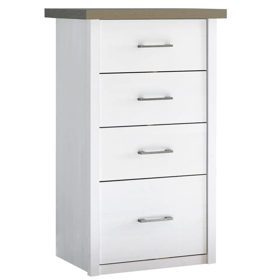 lomadox-lund-78-kommode-pinie-wei-4-schubladen-60-cm image 1