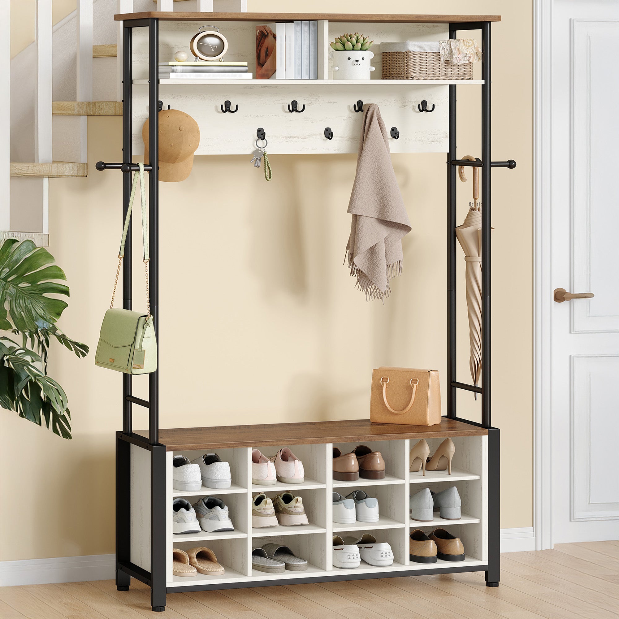 hzuaneri-living-room-ht17914b-garderobe-mit-schuhbank-wei-braun image 3