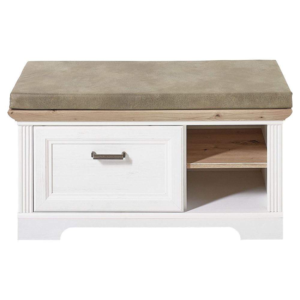 lomadox-flur-garderobenbank-j-lich-93cm-pinie-wei-sitzpolster image 3