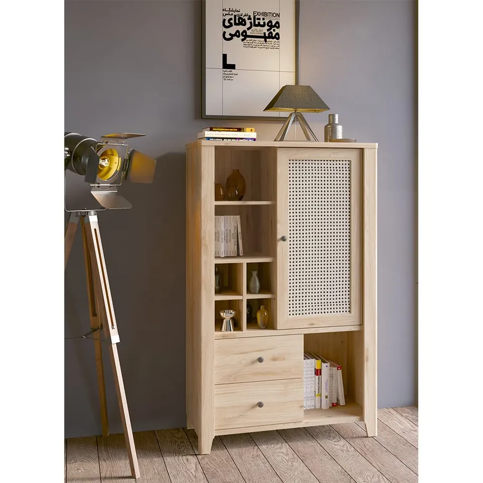 lomadox-wohnzimmer-highboard-eiche-wiener-geflecht-89-cm image 1