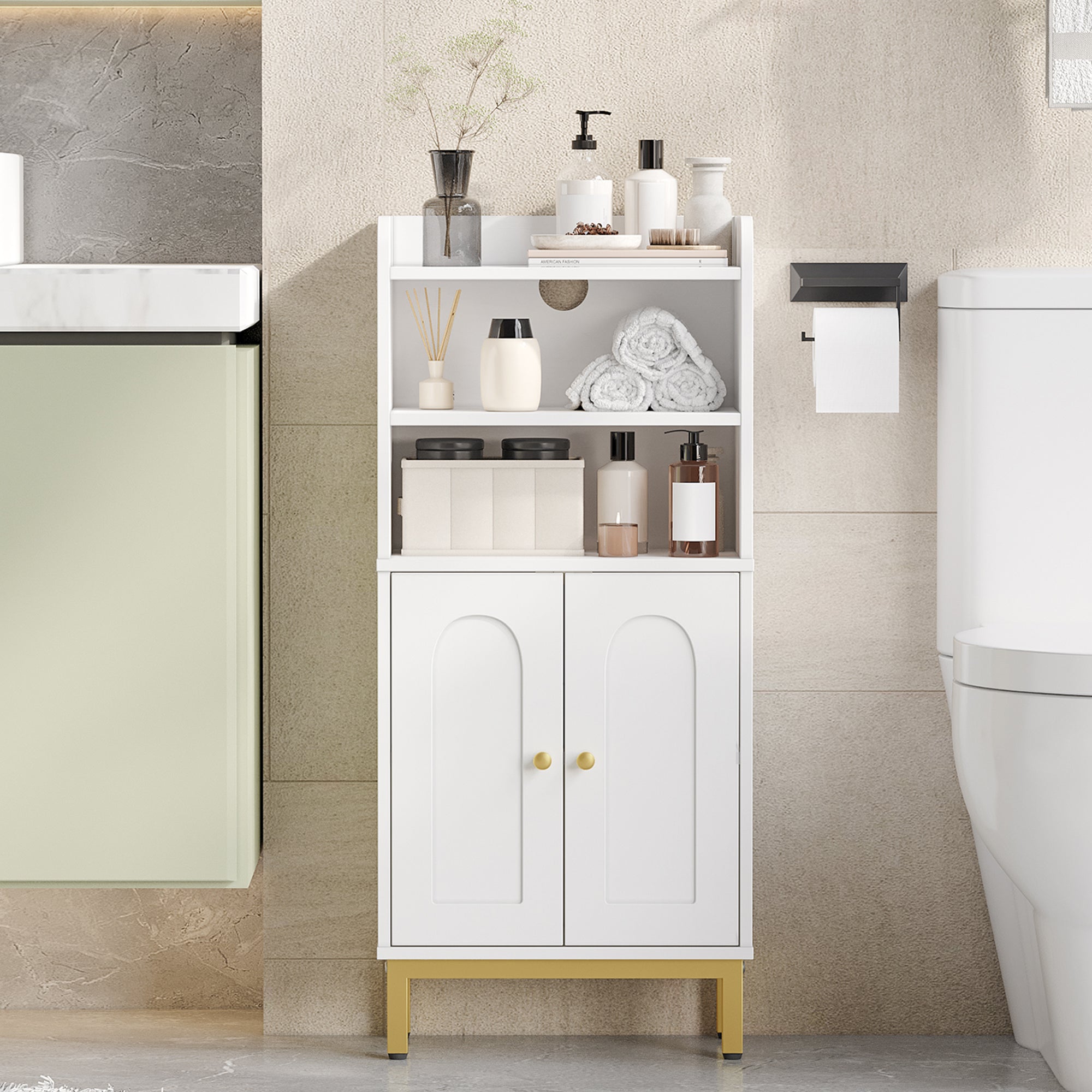 hzuaneri-bathroom-bc48213g-badschrank-wei-2-t-ren-schmal image 5