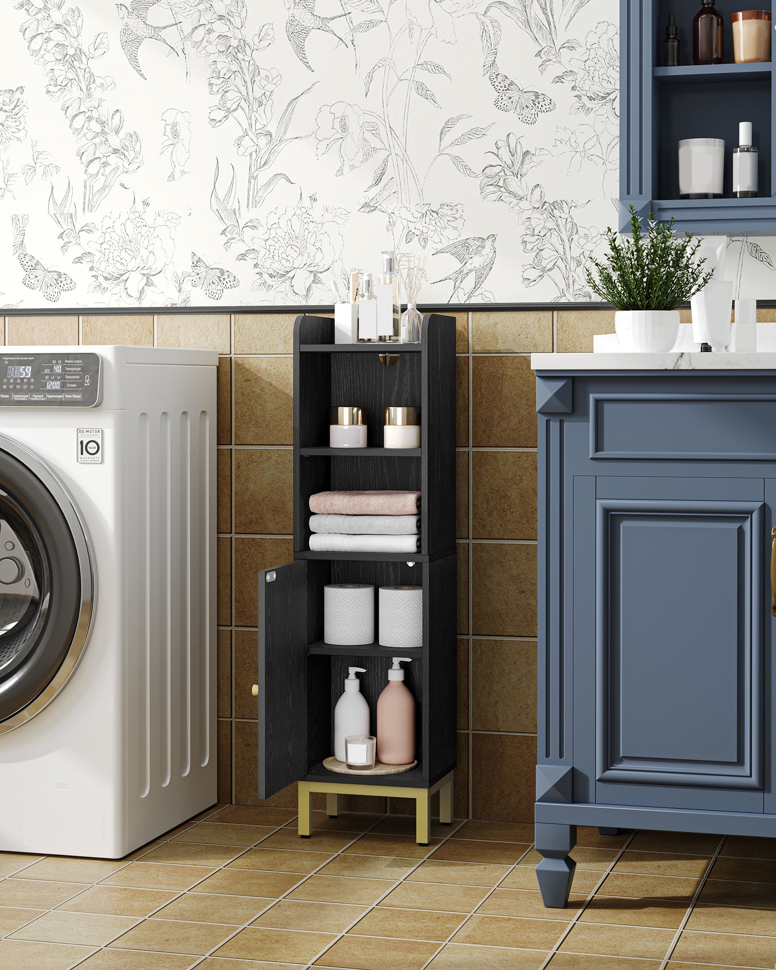 hzuaneri-bathroom-badschrank-schwarz-schmal-20x25x90-cm image 4
