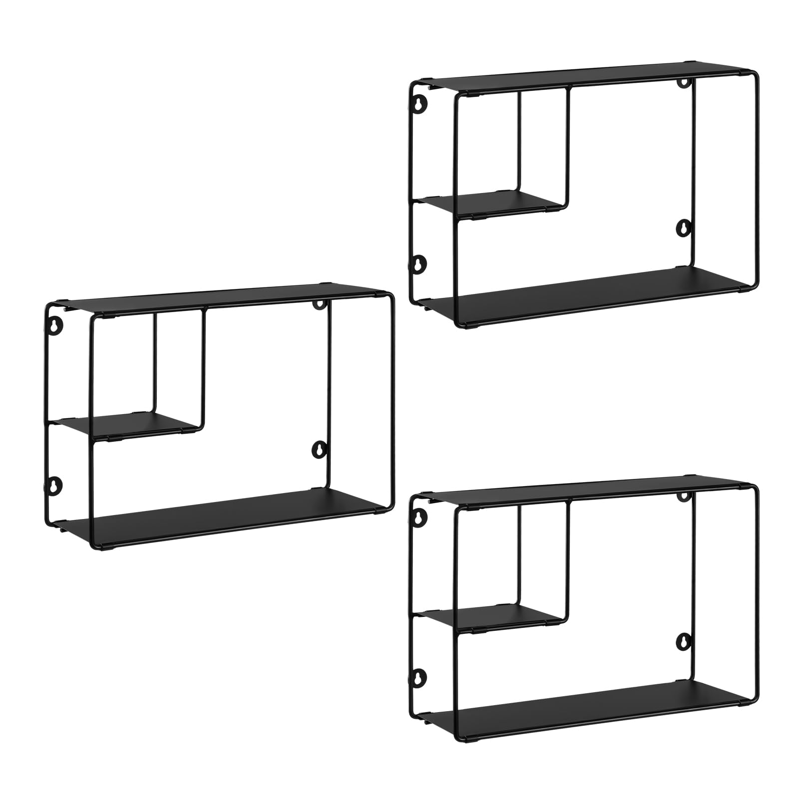 eugad-wandregal-metall-schwarz-3er-set-38-cm image 5