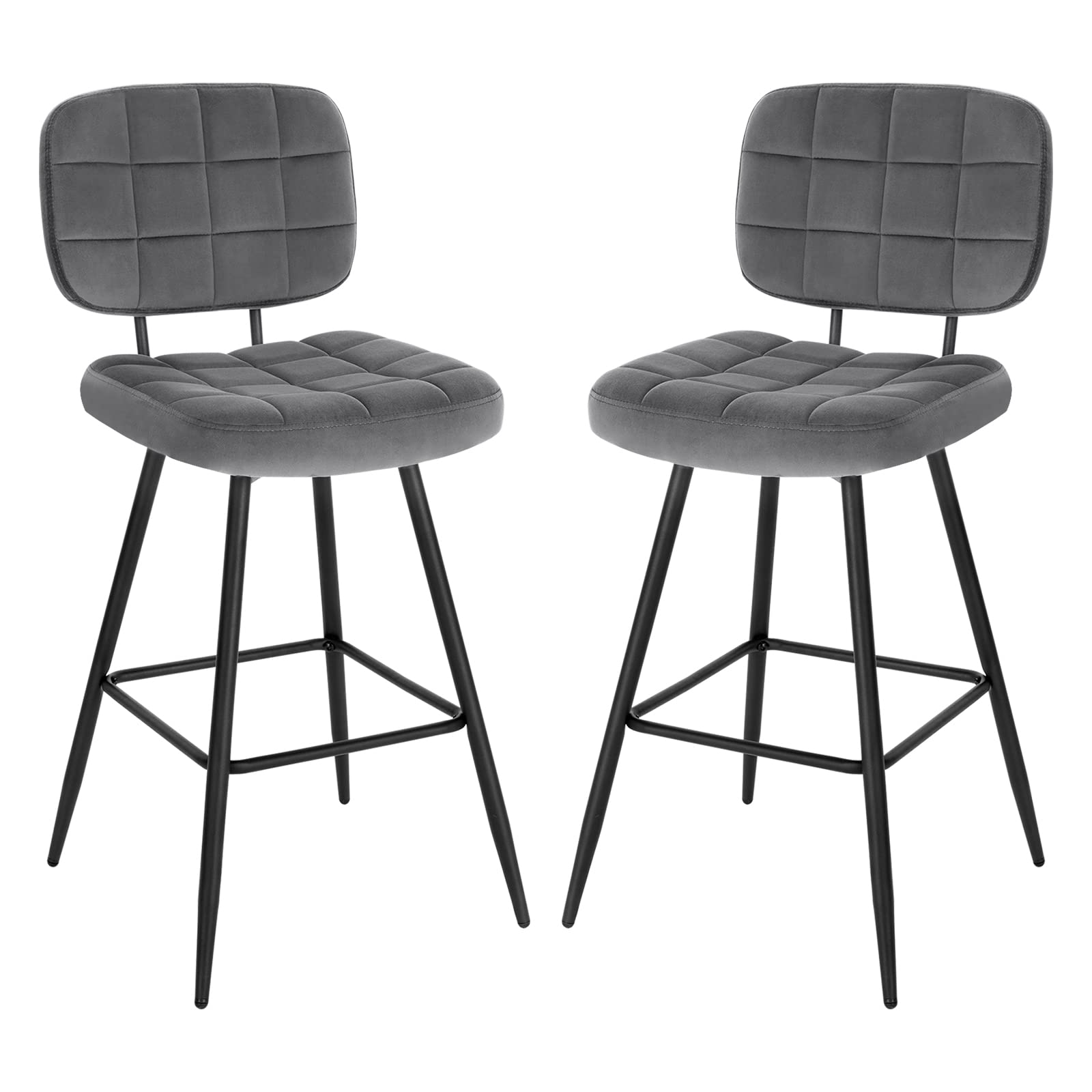 eugad-barhocker-2er-set-samt-dunkelgrau-68-5-cm-1043by-2 image 1