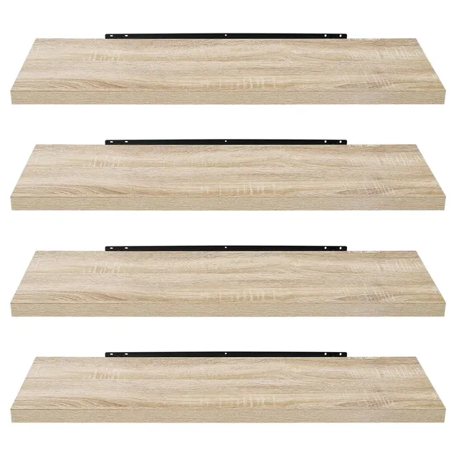 eugad-wandregal-80-cm-eiche-4er-set-mdf-schweberegal image 1
