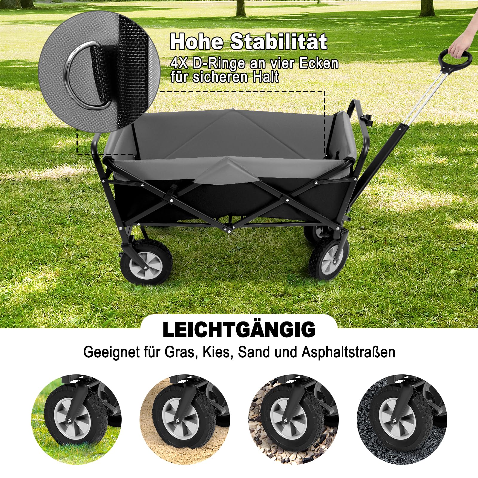 eugad-garten-outdoor-bollerwagen-faltbar-schwarz-grau-200-kg image 5