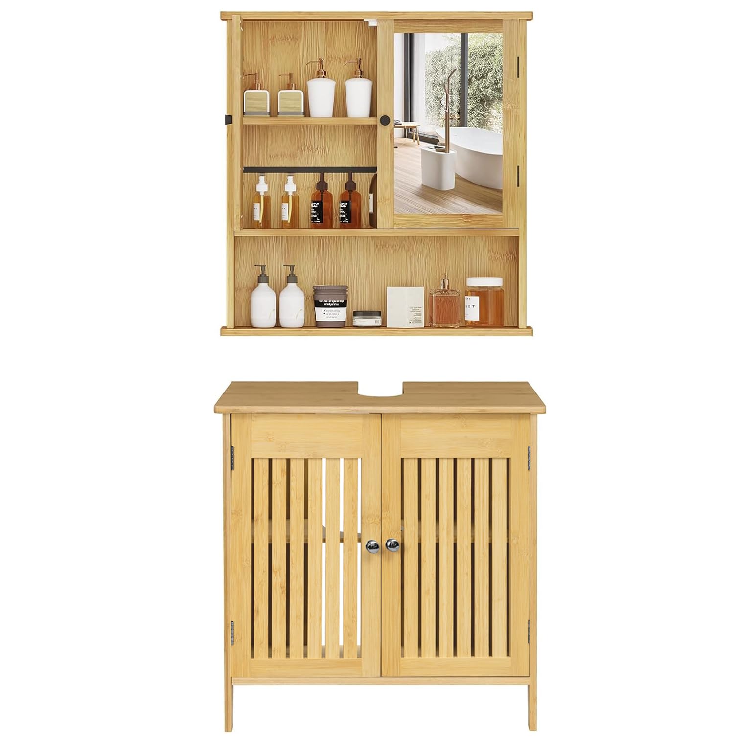 eugad-model-12-badm-bel-set-bambus-mit-waschbeckenunterschrank image 1
