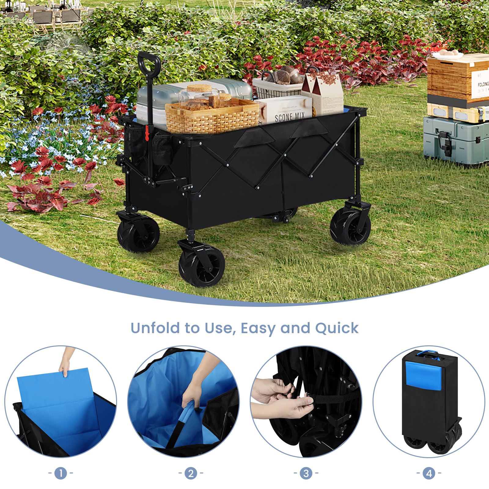 eugad-garten-bollerwagen-faltbar-schwarz-blau-80kg-oxford image 5