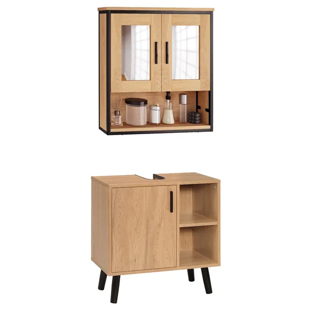 eugad-badm-bel-spiegelschrank-56x60-holzoptik-mit-spiegel image 1