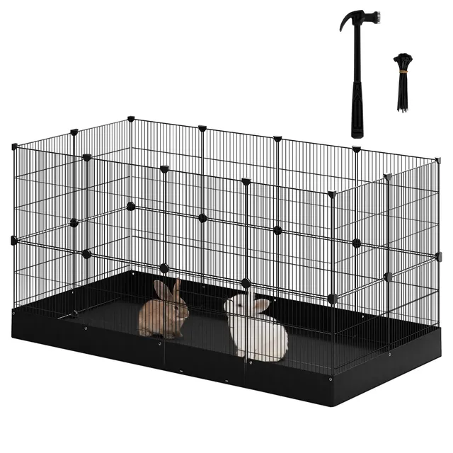 eugad-freigehege-kleintier-140x71x71-schwarz-gitter image 1