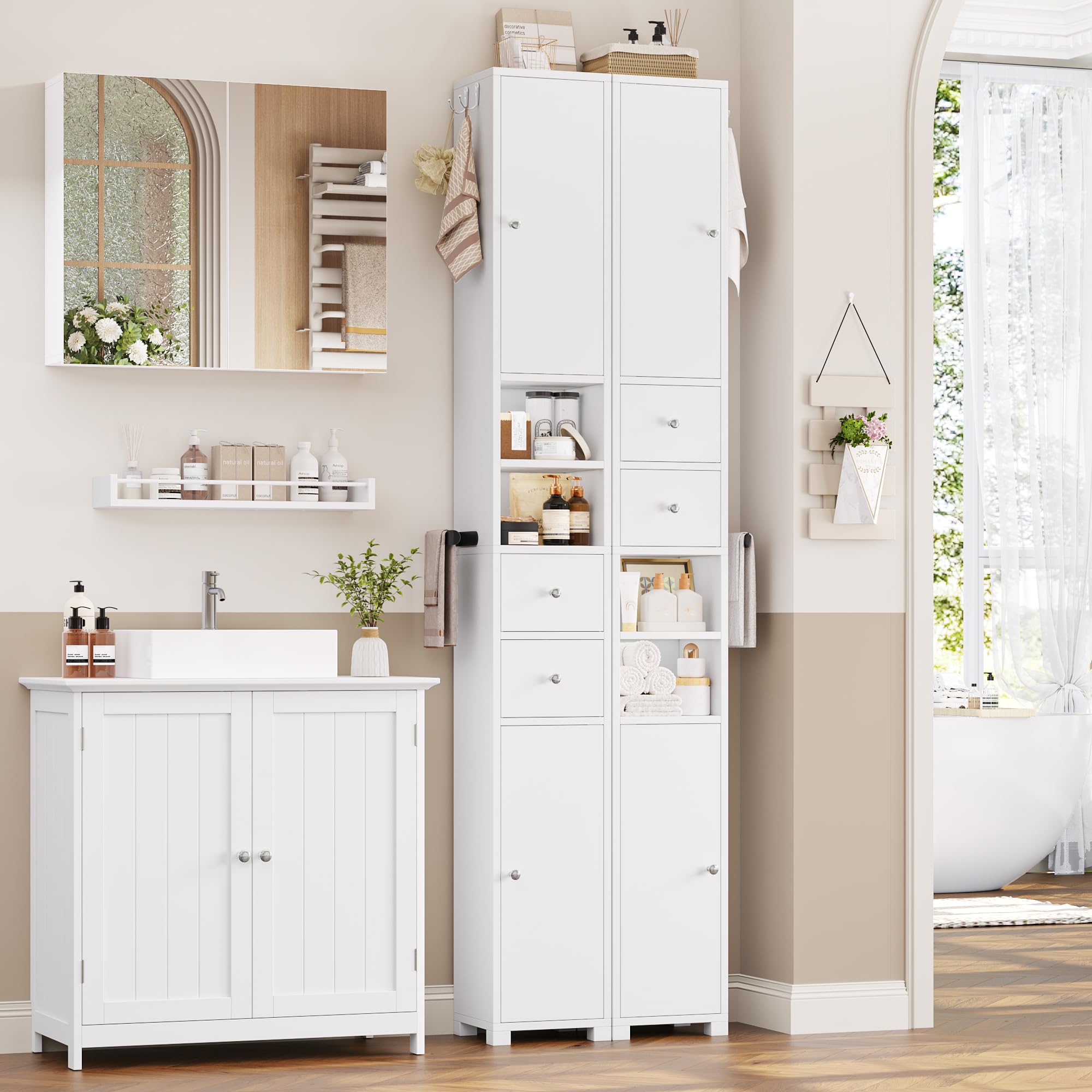 forehill-tall-bathroom-cabinet-badschrank-schmal-20x20x181-5-cm image 2
