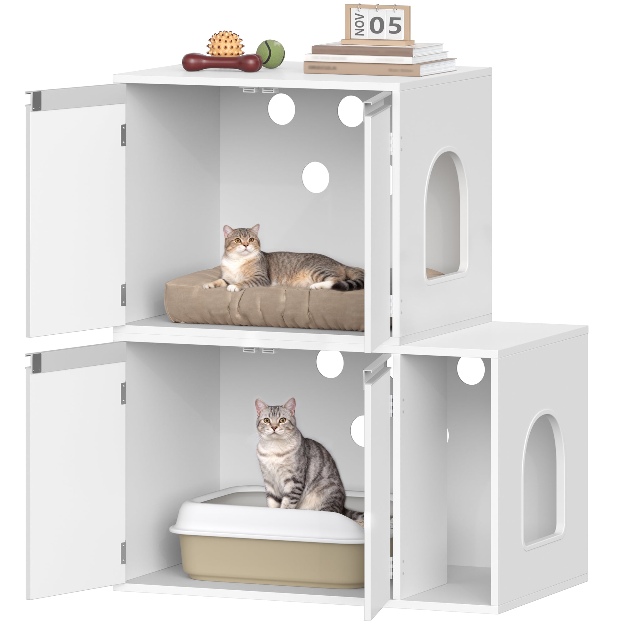hzuaneri-pet-katzenschrank-cb65603x-wei-f-r-2-katzen image 3