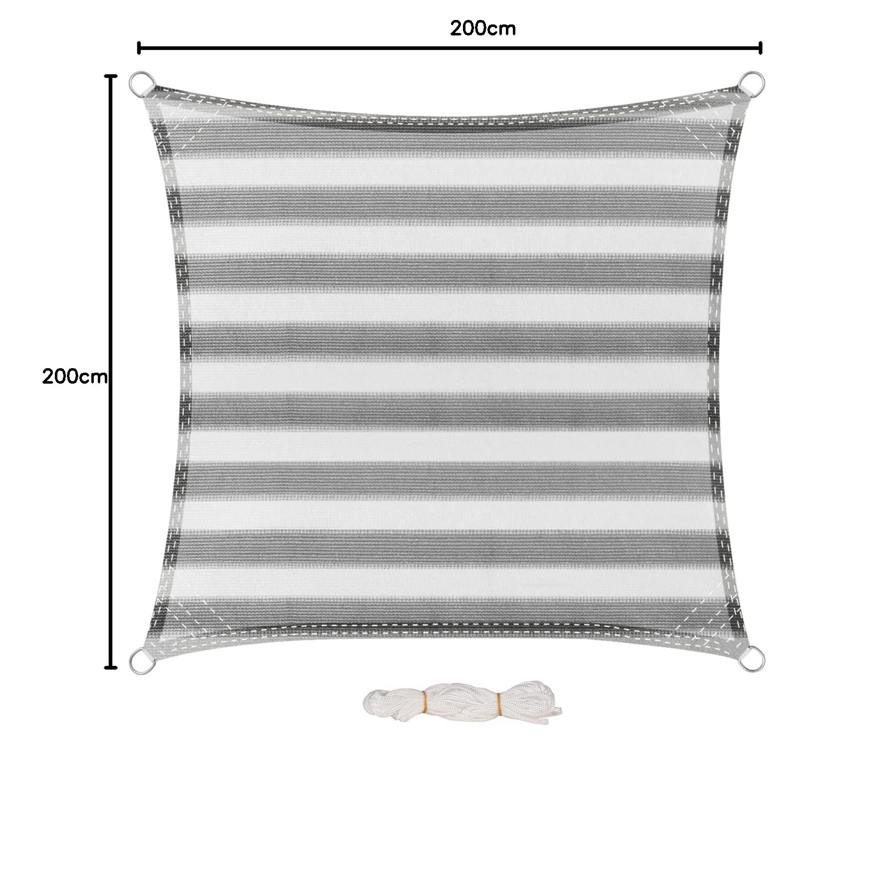 eugad-sonnensegel-2x2-m-grau-wei-gestreift-hdpe image 7