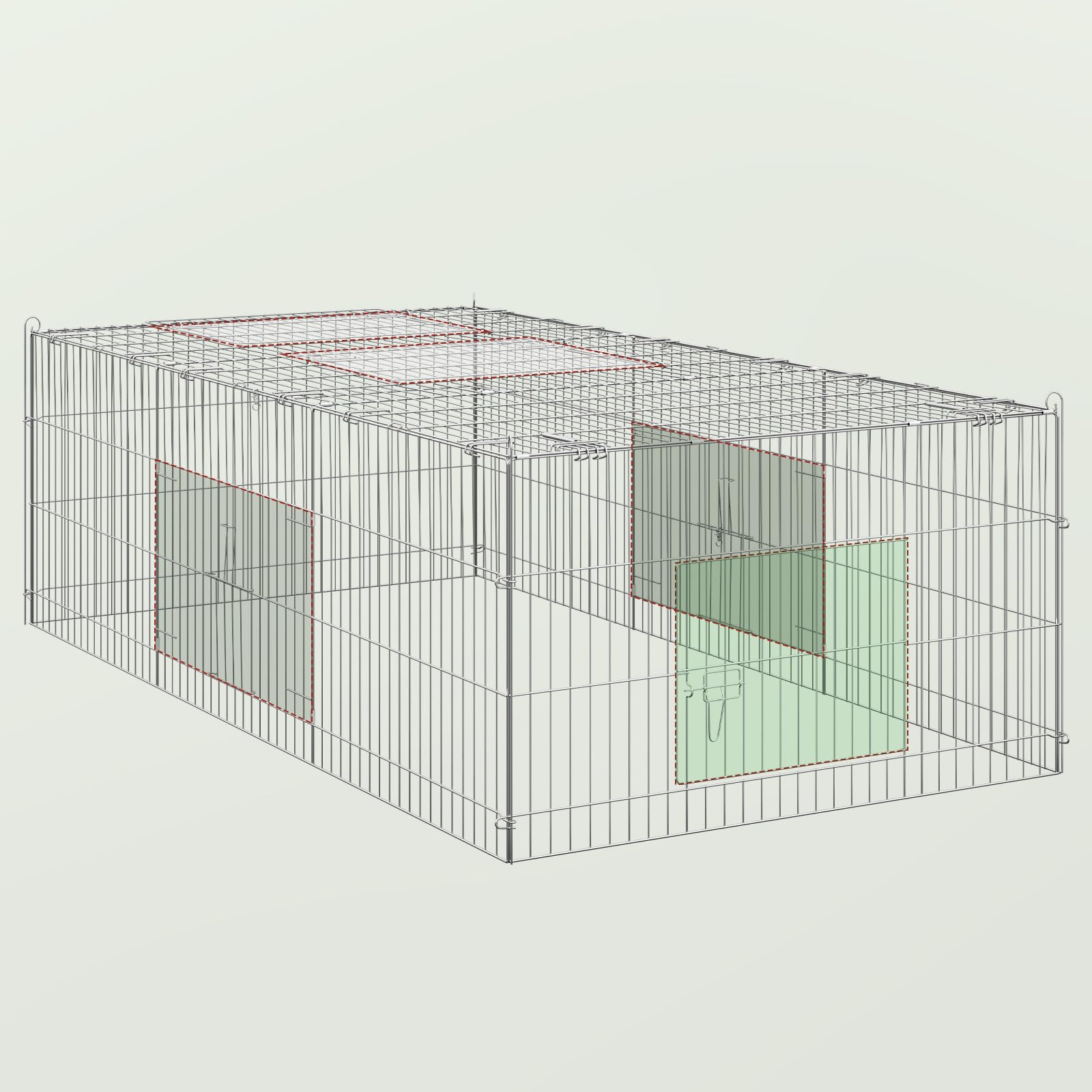 eugad-216x116x65-freilaufgehege-kaninchen-draussen-mit-sonnendach image 4