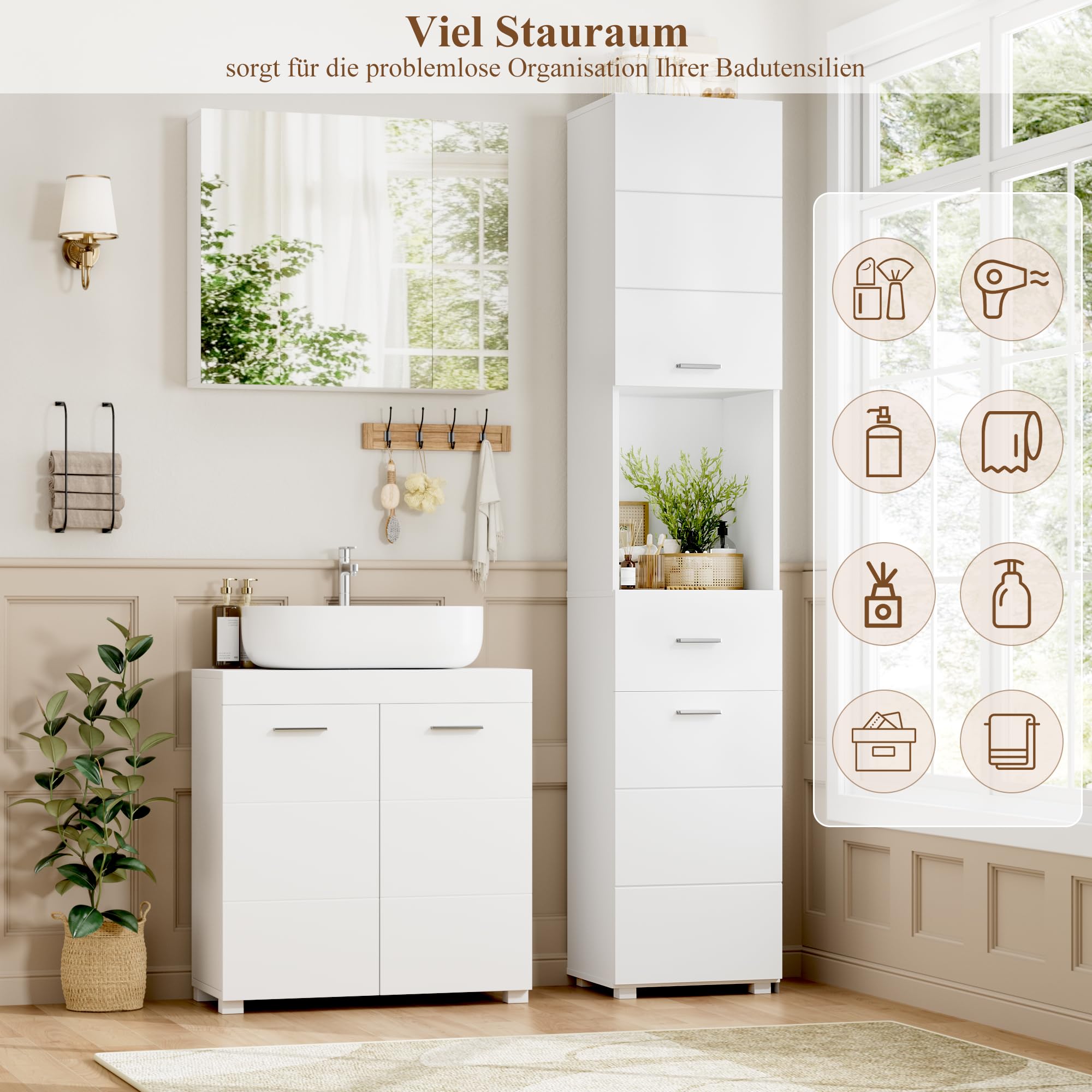 forehill-tall-bathroom-cabinet-badezimmerschrank-wei-180-cm-soft-close image 6