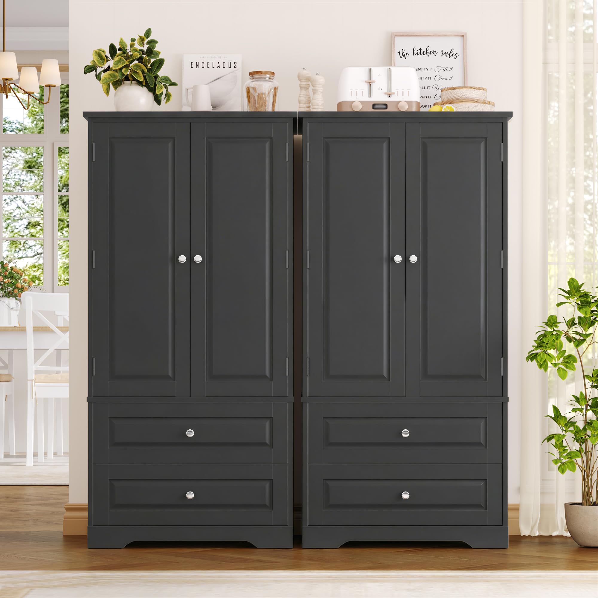 forehill-k-chenschrank-vorratsschrank-schwarz-60x40x120-schubladen image 8