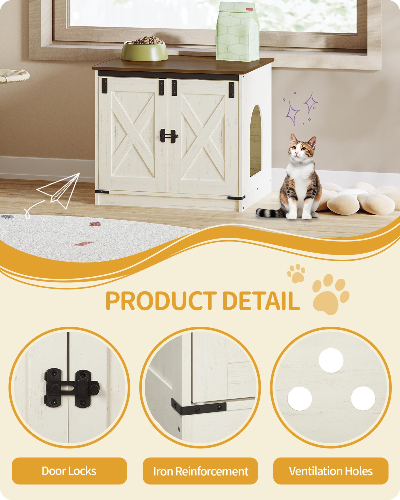 hzuaneri-pet-cb84514x-katzenklo-schrank-rustic-brown-wei-60cm image 8