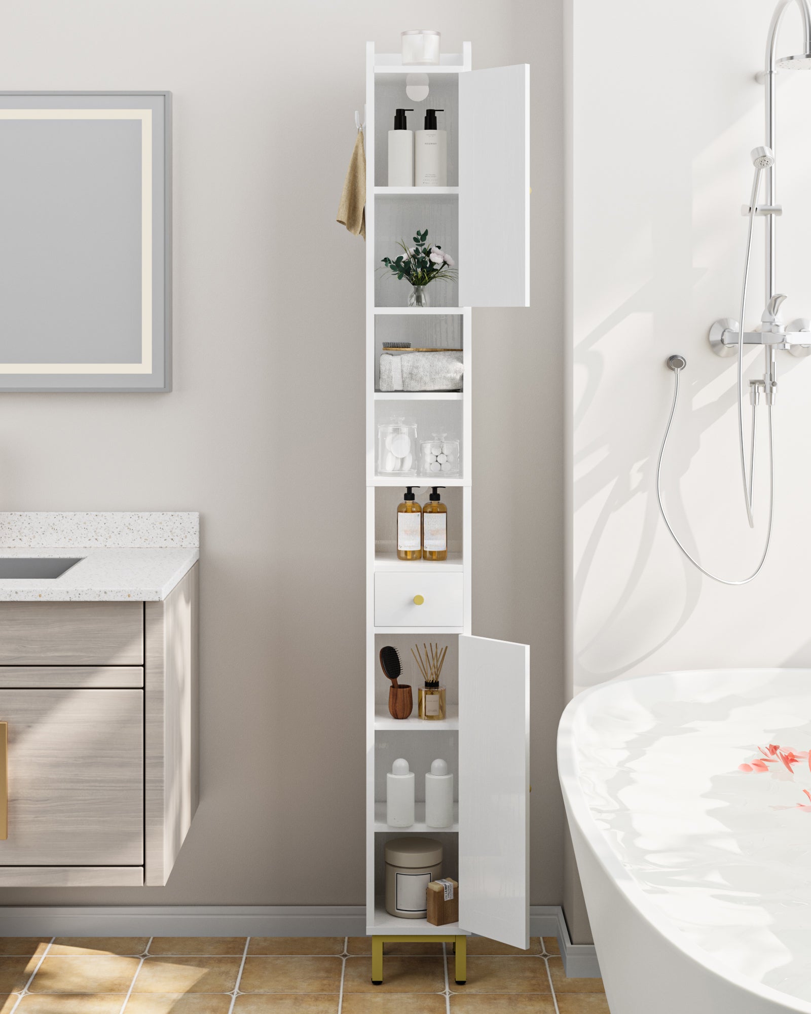 hzuaneri-bathroom-hochschrank-wei-20x20x180-mit-t-ren-schublade image 3