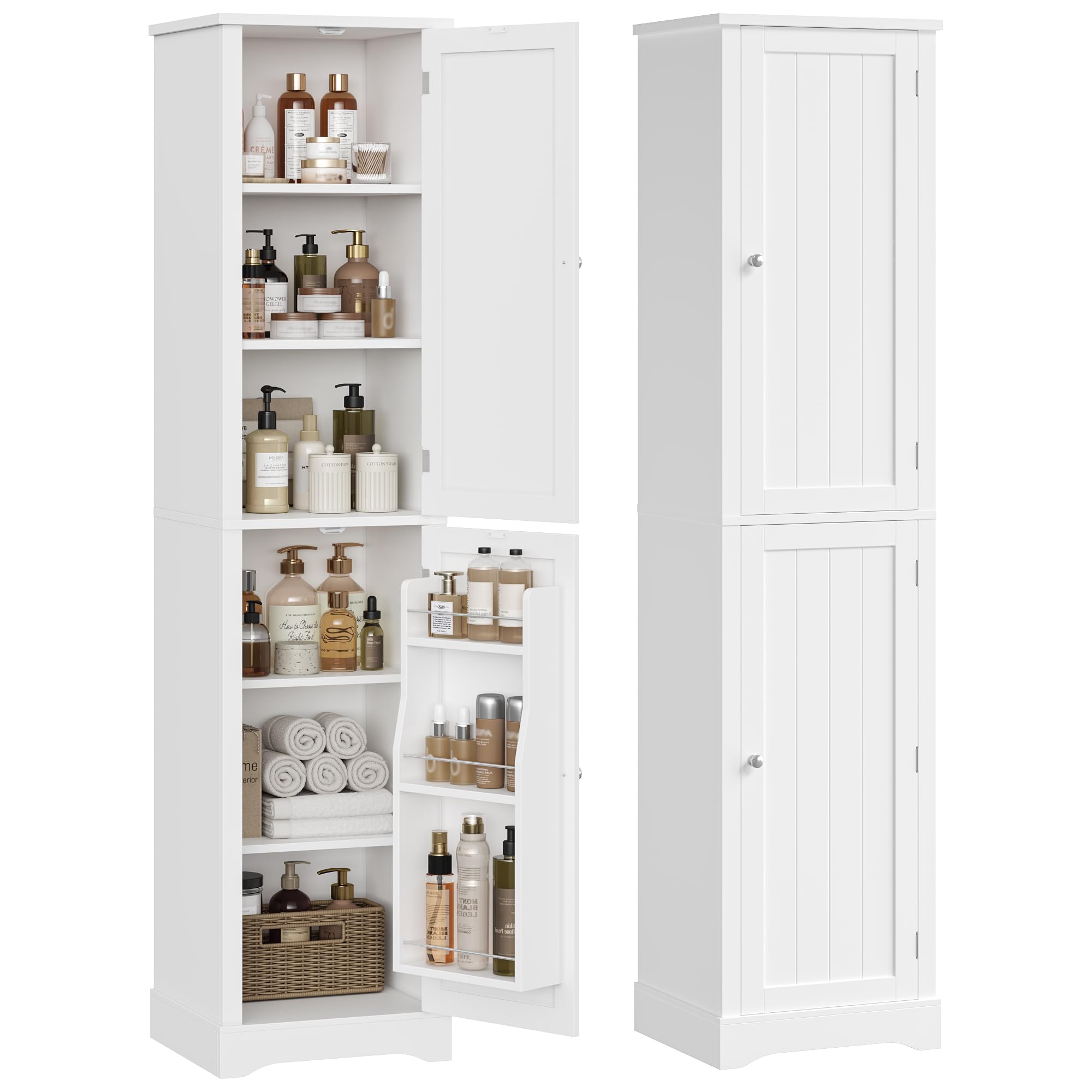 forehill-tall-bathroom-cabinet-badschrank-wei-180-cm-schmal image 1