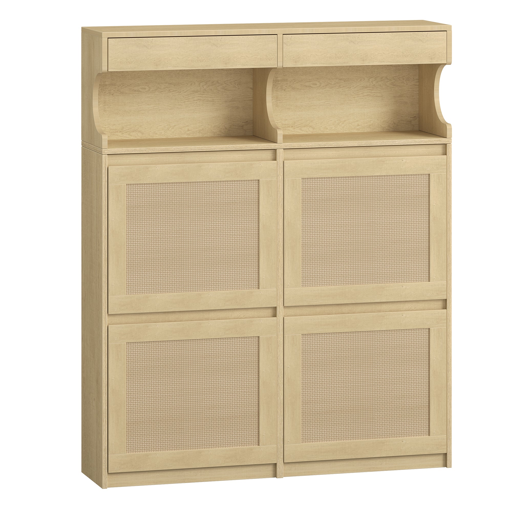 hzuaneri-sr56702y-schuhschrank-gelb-rattan-20-paare-100-cm image 1