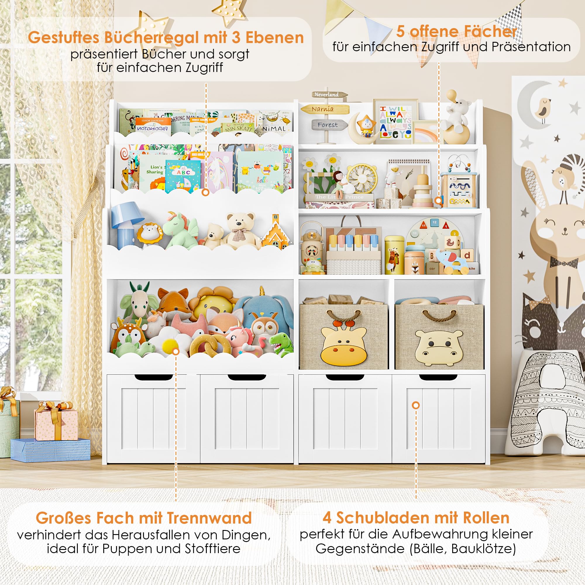 forehill-children-s-room-kinderregal-wei-mit-4-boxen image 6
