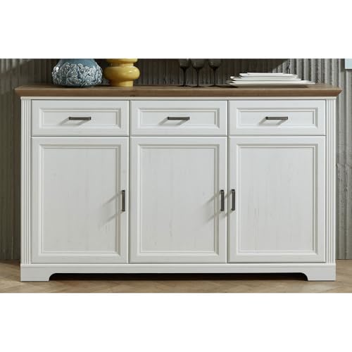 lomadox-esszimmer-sideboard-spiegel-set-pinie-wei-166-cm image 8