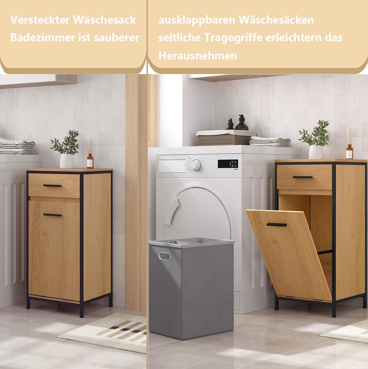 eugad-badezimmerschrank-mit-w-schekorb-38x80x34-cm-helle-eiche image 5