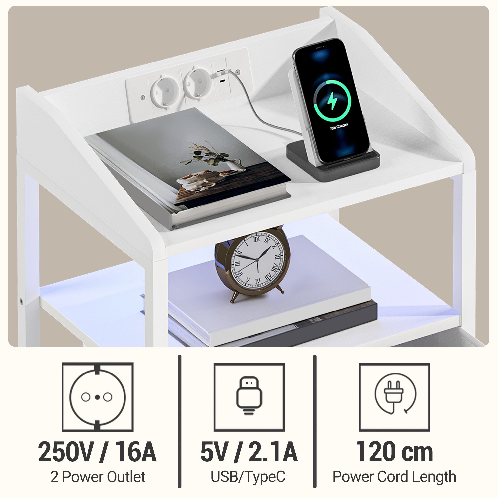 hzuaneri-bedroom-nachttisch-ns36113w-wei-led-usb-2-schubladen image 6
