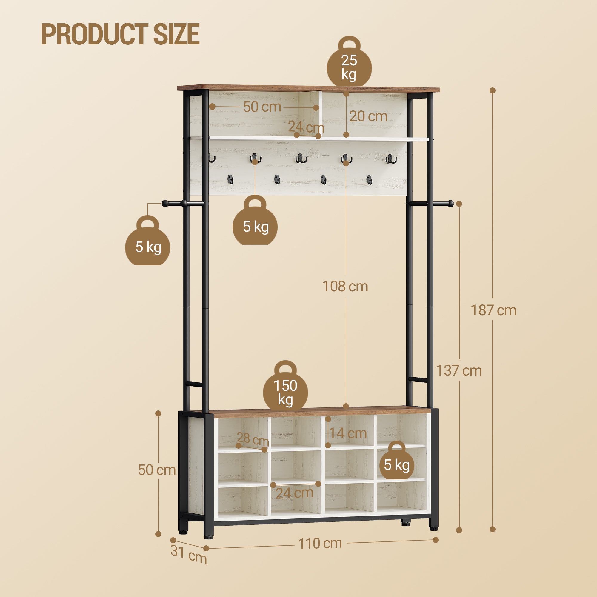 hzuaneri-living-room-ht17914b-garderobe-mit-schuhbank-wei-braun image 2
