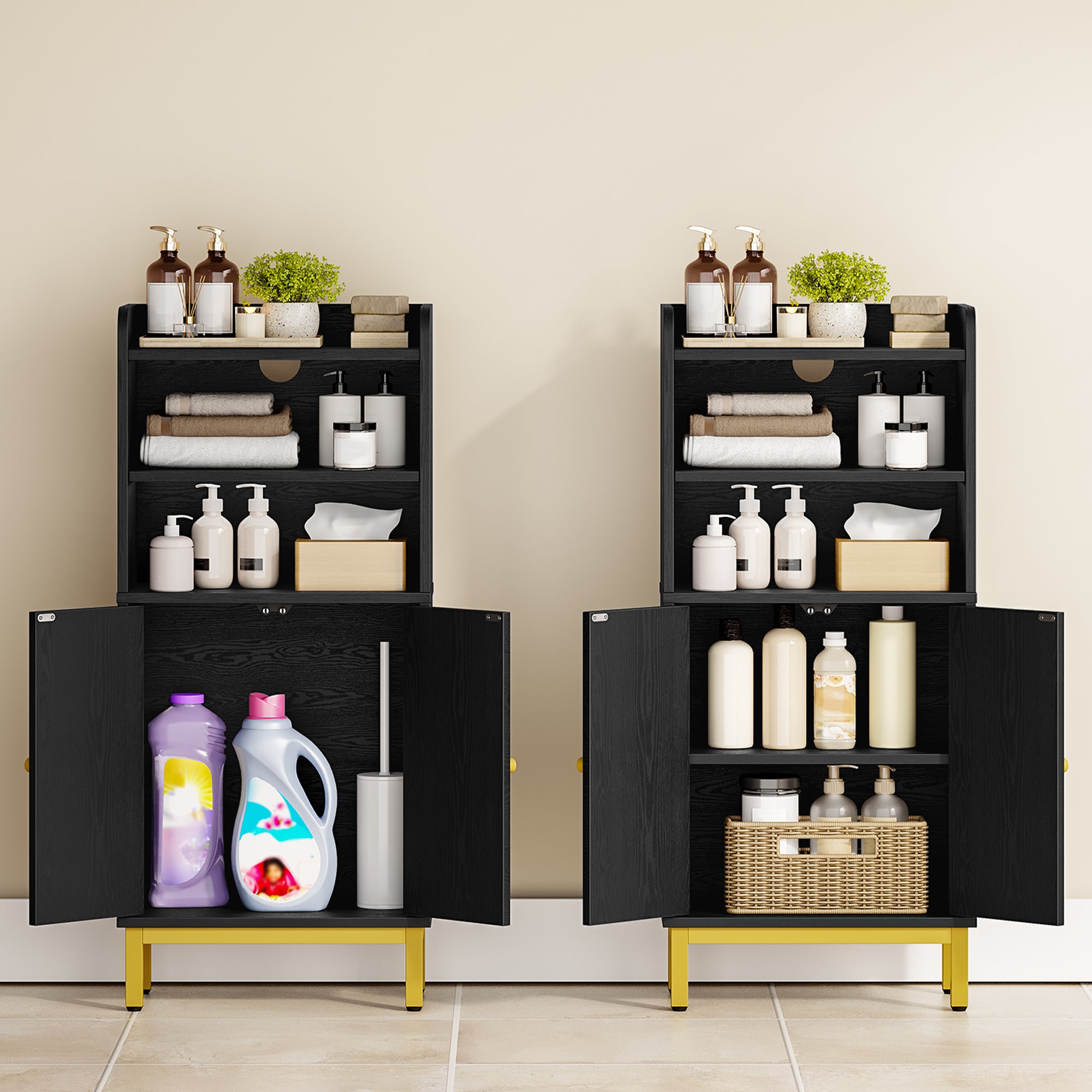 hzuaneri-bathroom-badschrank-bc48204g-schwarz-schmal-83-cm image 4