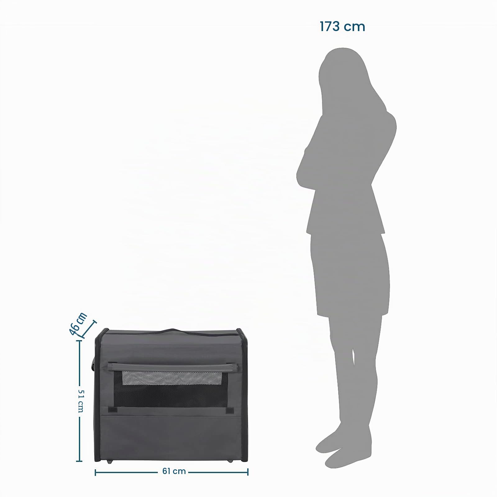 eugad-hundebox-faltbar-grau-61x46x51-katze-hund image 8