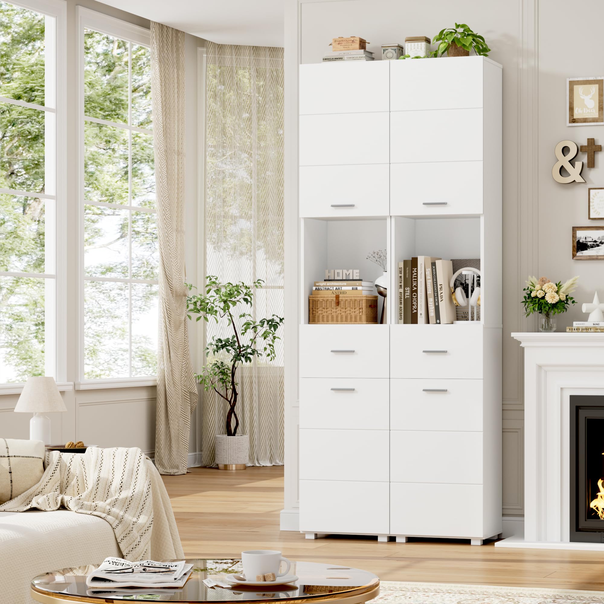 forehill-tall-bathroom-cabinet-badezimmerschrank-wei-180-cm-soft-close image 4