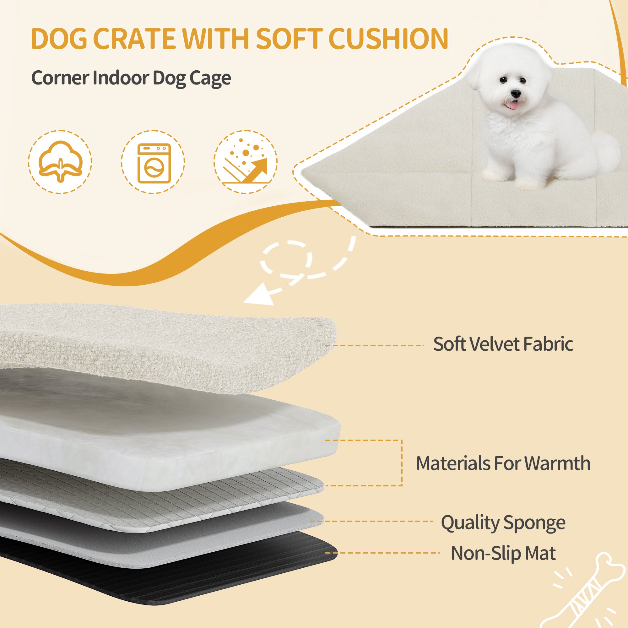hzuaneri-pet-dfc85903w-eck-hundebox-wei-107-cm-mit-kissen image 5