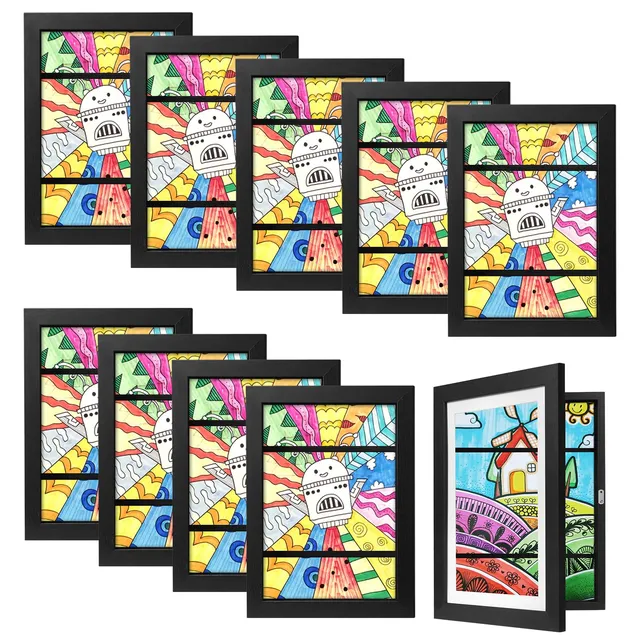 eugad-bilderrahmen-kinderzeichnungen-a4-schwarz-10er-set image 1