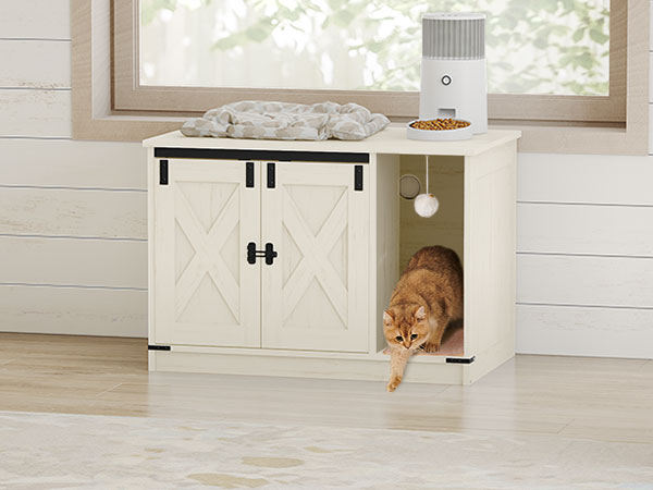hzuaneri-pet-katzenschrank-vintage-brown-white-katzenklo-80-cm image 2