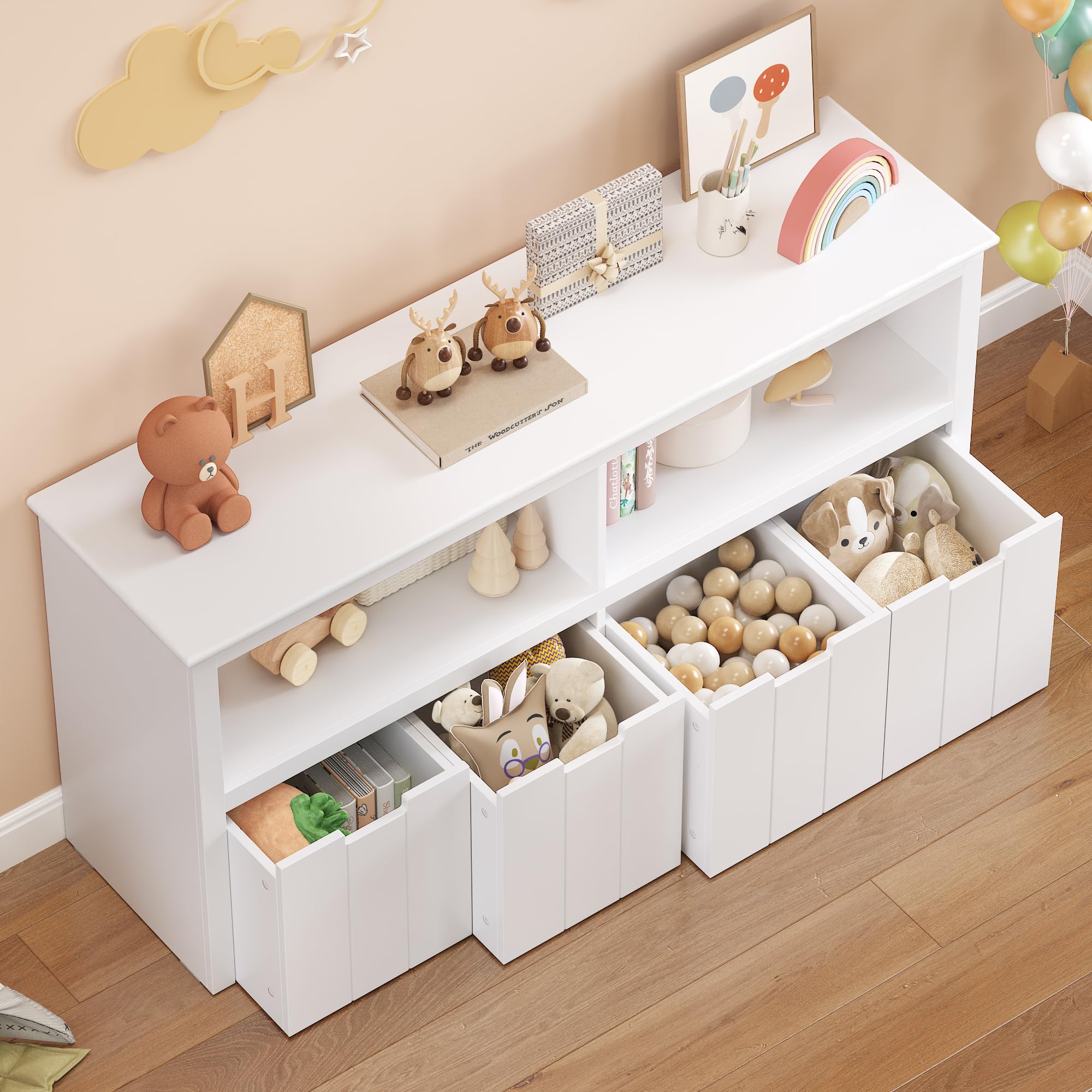 forehill-kinderregal-wei-120-cm-mit-4-schubladen image 5