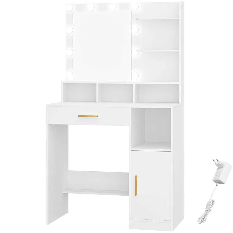 hzuaneri-bedroom-schminktisch-wei-mit-spiegel-led-und-schrank image 1