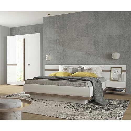 lomadox-schlafen-schlafzimmerset-140-cm-wei-hochglanz-spiegel image 7