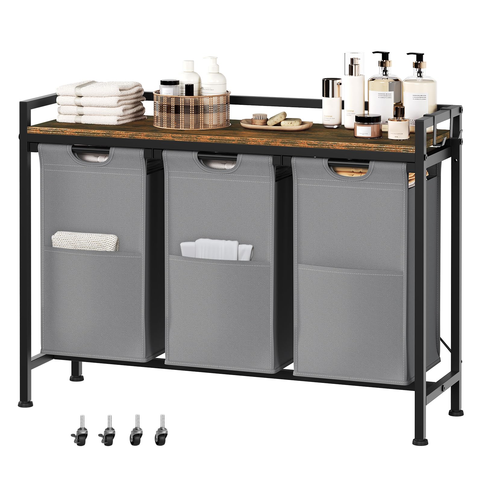 eugad-w-schekorb-3x40l-schwarz-mit-rollen-97x71x30-cm image 1