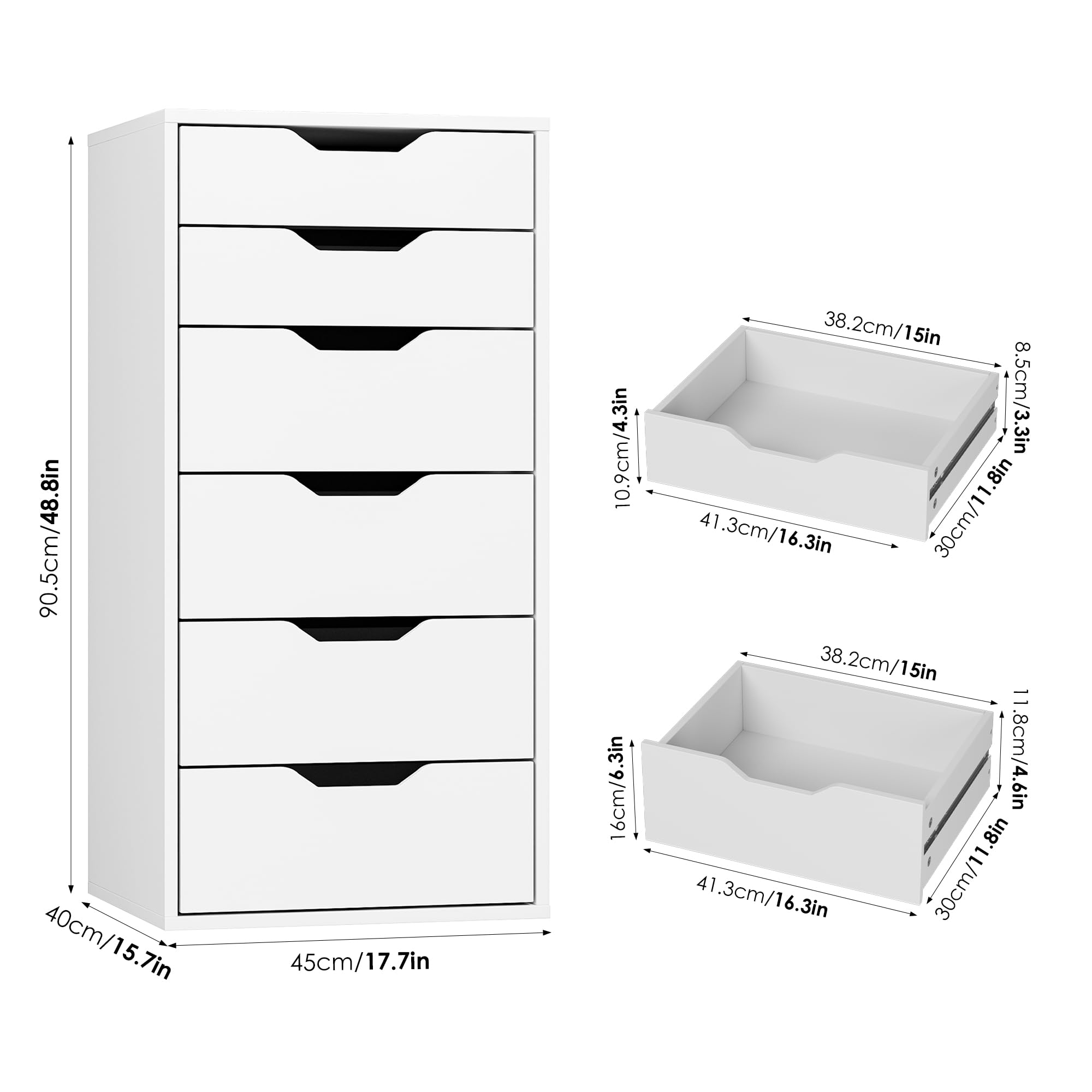 forehill-kommode-wei-45x40x90-5-cm-6-schubladen image 3