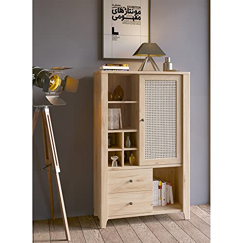 lomadox-wohnzimmer-highboard-eiche-wiener-geflecht-89-cm image 6