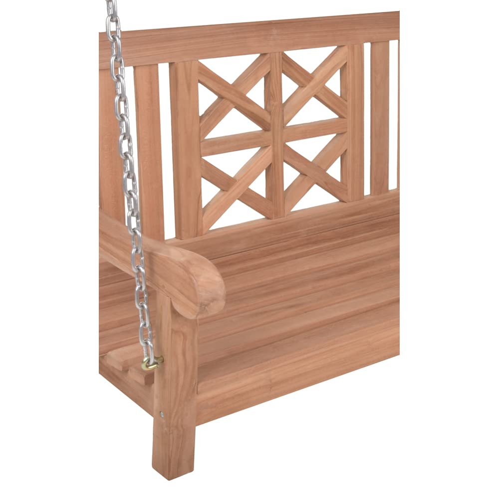 lomadox-garten-h-ngebank-teakholz-natur-120-cm-2-sitzer image 2