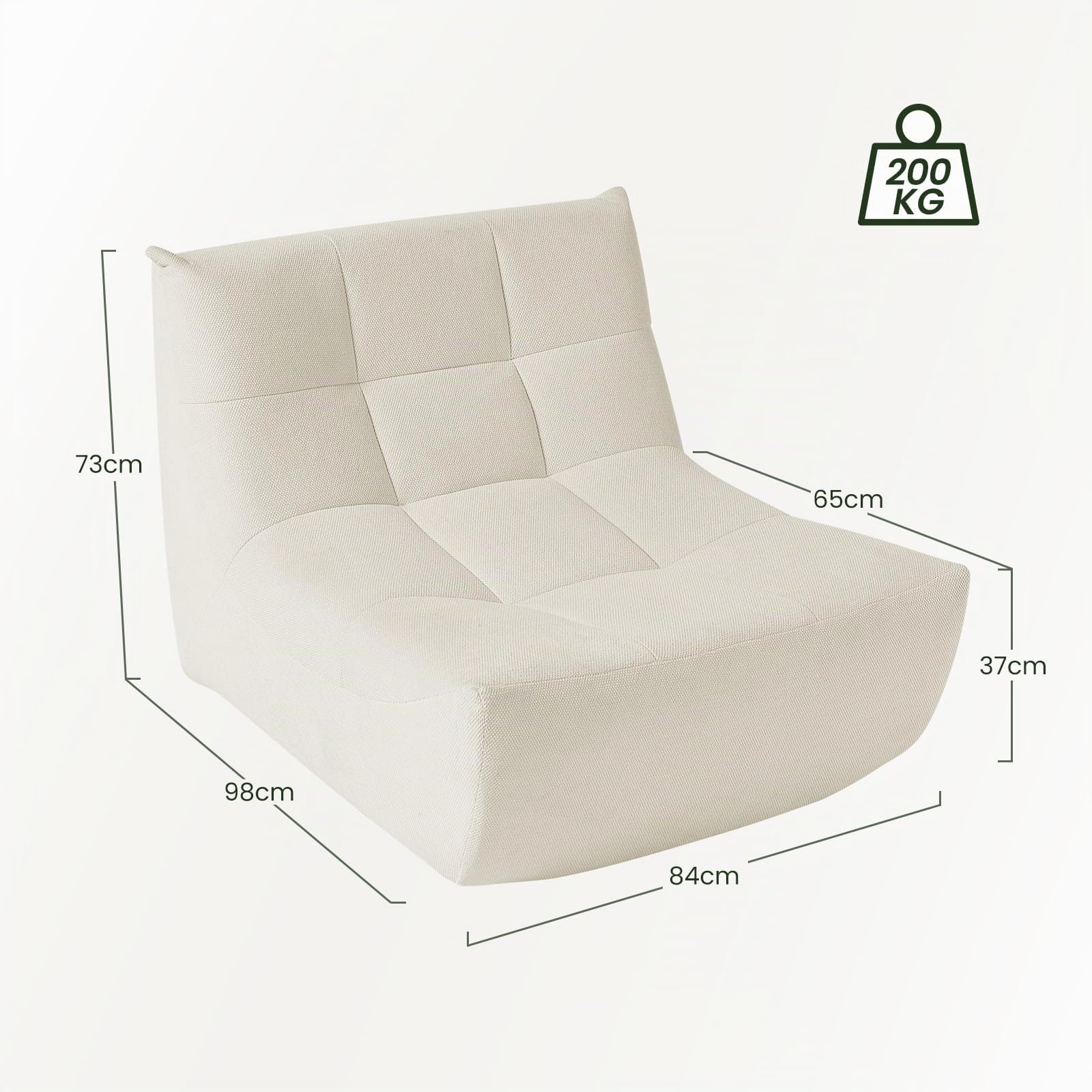 eugad-hocker-st-hle-bodensofa-beige-sitzsack-sofa-schaumstoff image 2