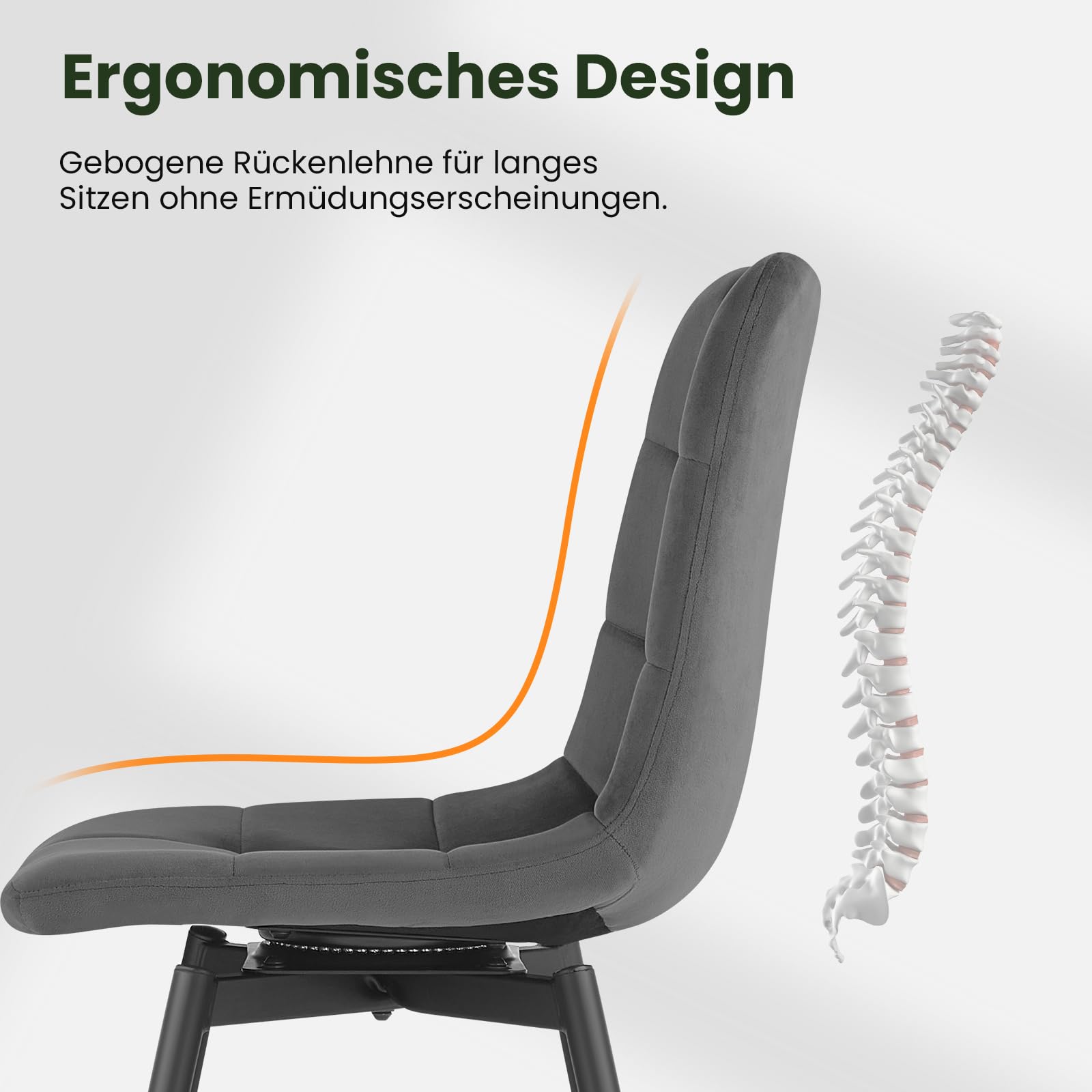 eugad-esszimmerst-hle-4er-set-drehbar-samt-dunkelgrau-150kg image 8