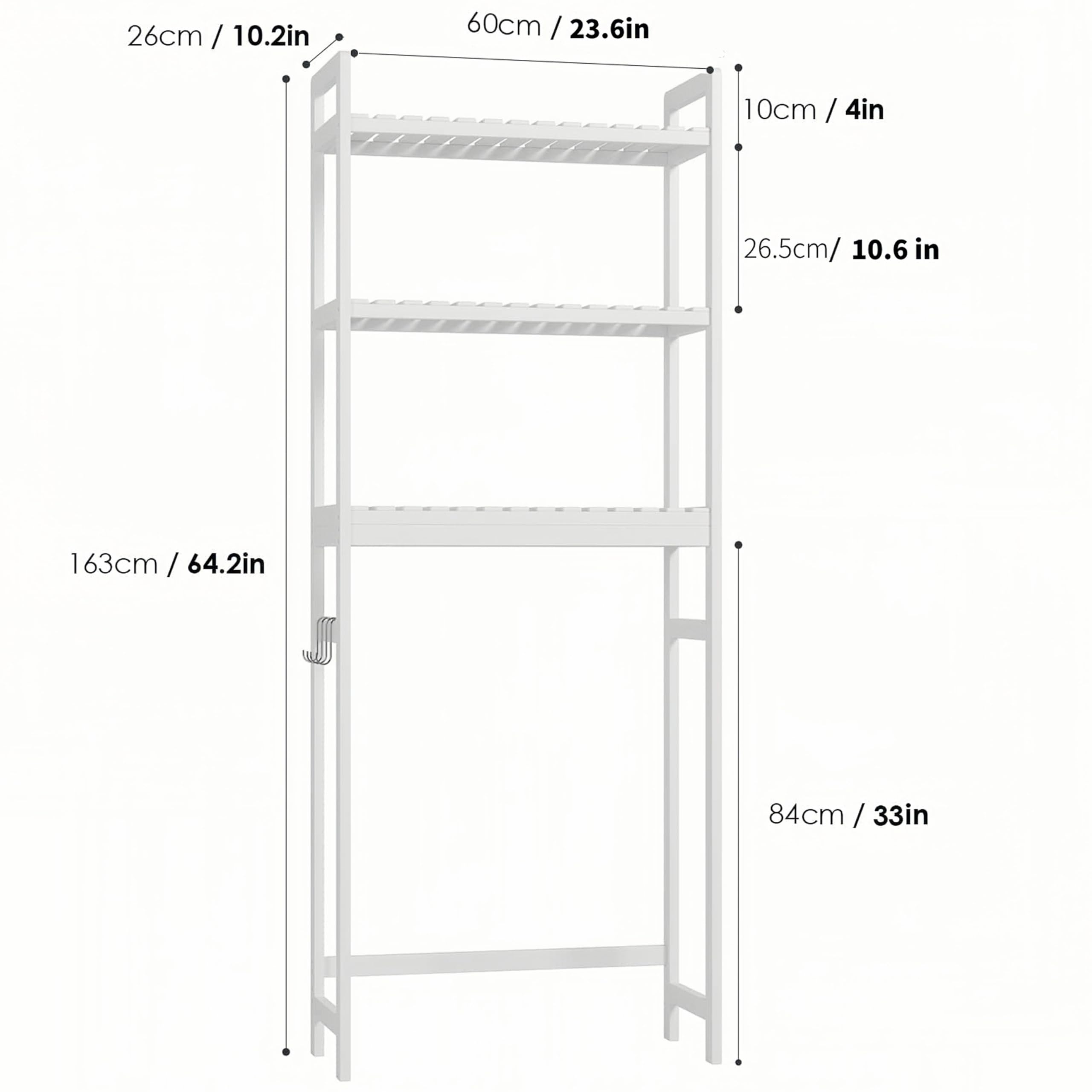 forehill-bathroom-shelf-waschmaschinenregal-bambus-163-cm image 2