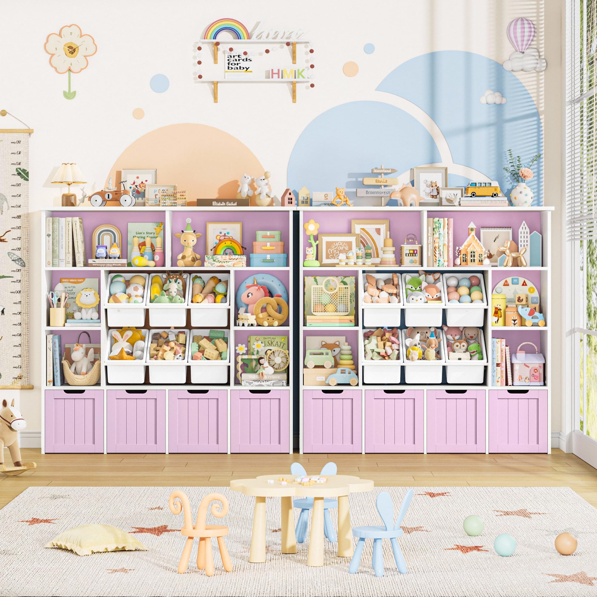 forehill-kinderregal-10-boxen-rosa-lila-wei-spielzeugregal image 4