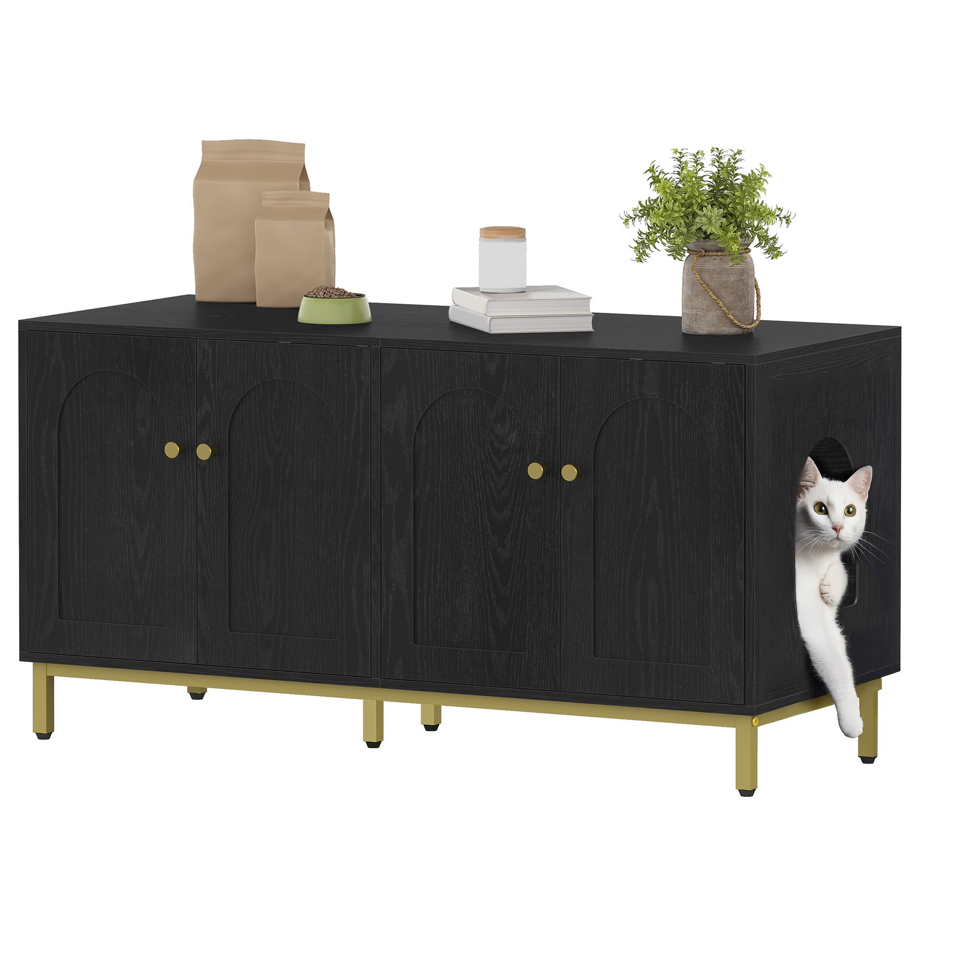 hzuaneri-pet-cb82304a-katzenschrank-schwarz-gold-119cm image 1
