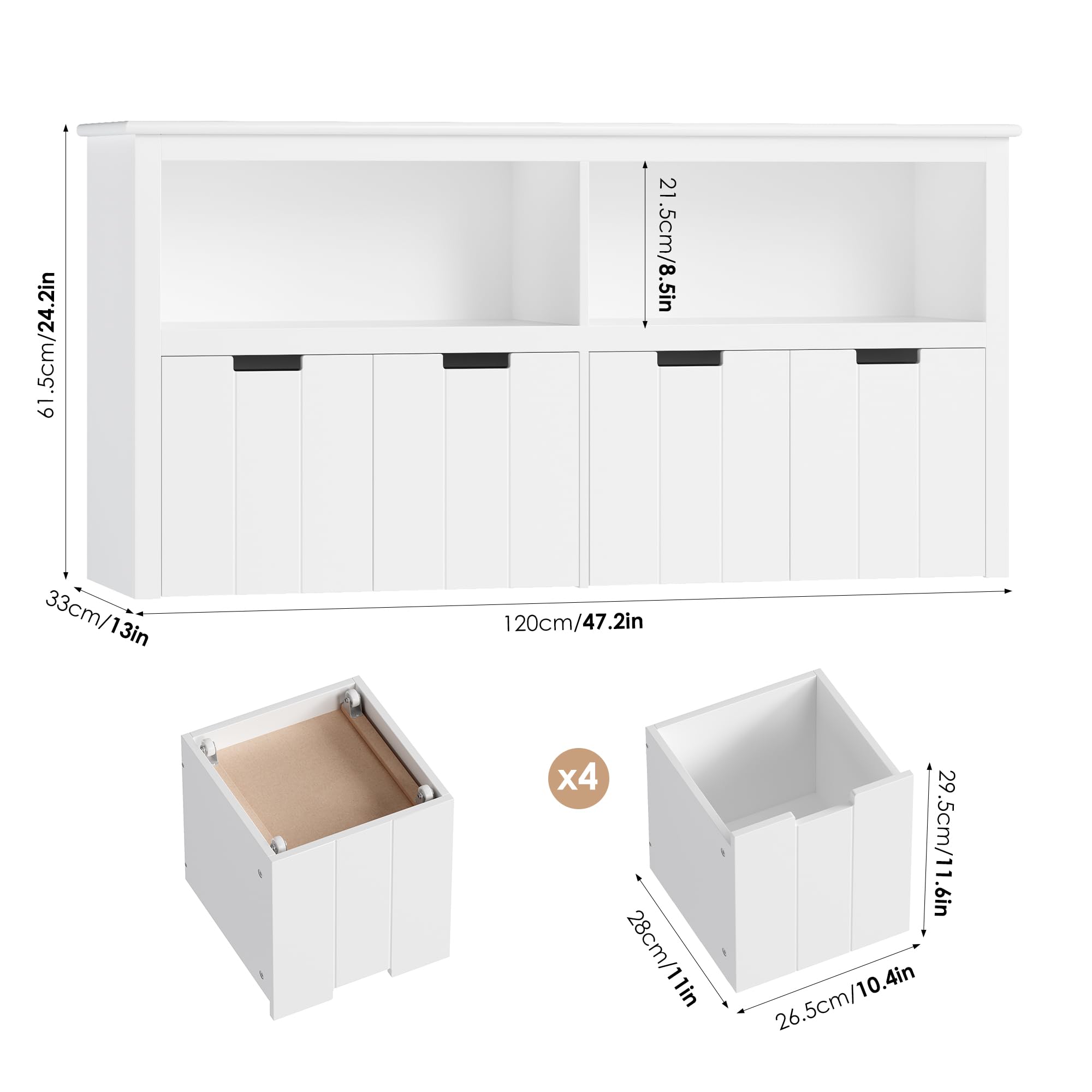 forehill-kinderregal-wei-120-cm-mit-4-schubladen image 3