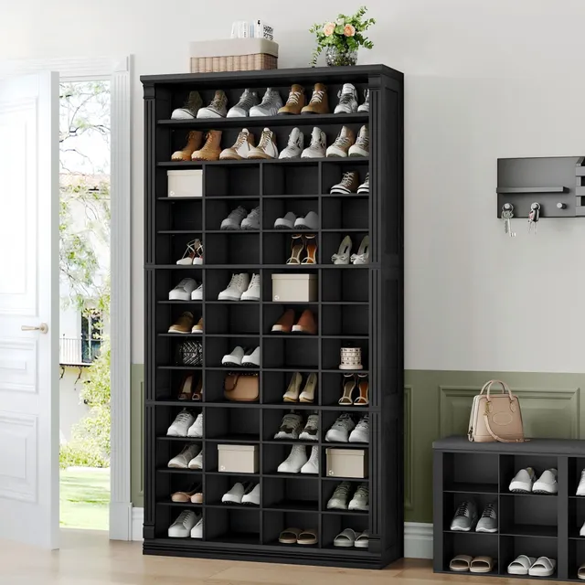 hzuaneri-sr41004x-schuhschrank-schwarz-13-f-cher-52-paare image 1